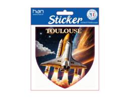 Sticker souvenir Toulouse repr&eacute;sentant une navette spatiale