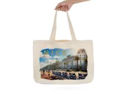 Tote bag souvenir Nice illustr&eacute; du Negresco et de la Promenade des Anglais